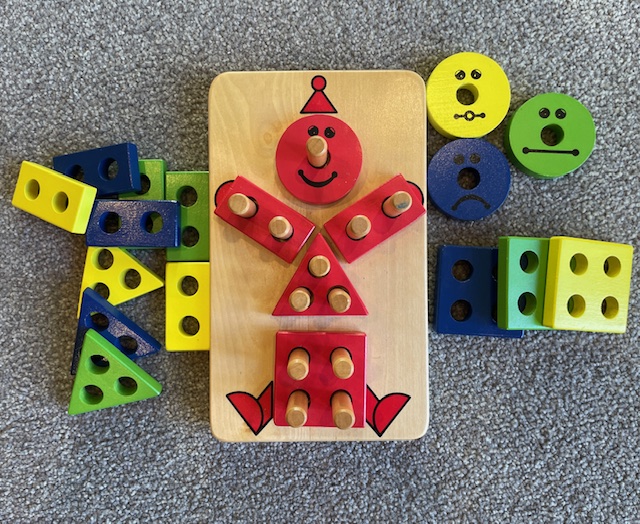 Wooden person shape stacker puzzle